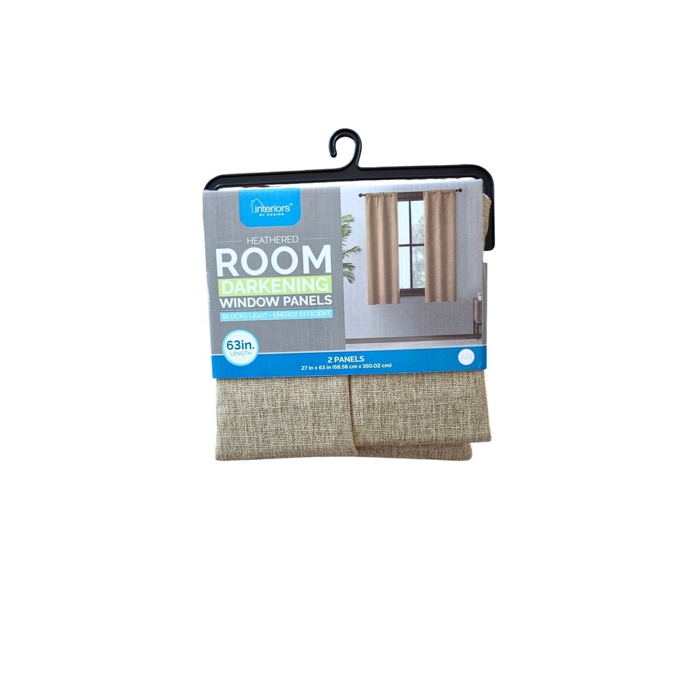 Interiors by Design Room Darkening Window Panels Heathered Tan 27x63 2pk 502866